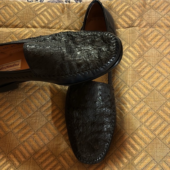 SANDRO MOSCOLNI MEN’S Genuine Alligator Designer Shoes EUC 9.5 AA Black Loafers - Picture 11 of 13